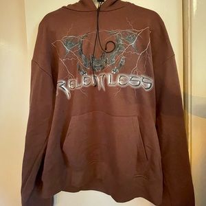 Night Addict “Relentless” print hoodie in brown